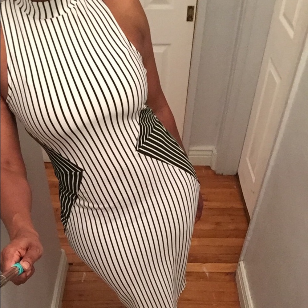 Macy’s Material Girl Stripe black and white Dress